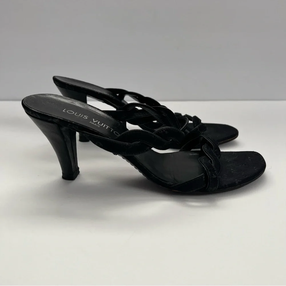Louis Vitton LV Monogram Double Strap Heels - Picture 9 of 10